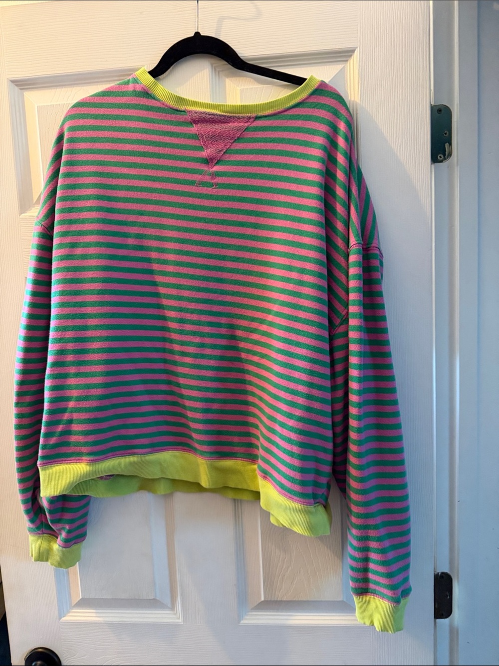 We the Free classic Striped Pink & Green Women's Sweatshirt